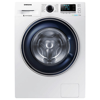 Samsung WW90J5456FW ecobubble™ Freestanding Washing Machine, 9kg Load, A+++ Energy Rating, 1400rpm Spin, White/Grey White/Grey Samsung WW90J5456FW ecobubble™ Freestanding Washing Machine, 9kg Load, A+++ Energy Rating, 1400rpm Spin, White/Grey White/Grey